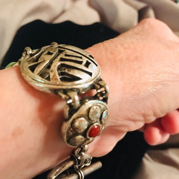 TJ Maxx Jewelry Artistic Silver And Turquoise Bracelet Poshmark